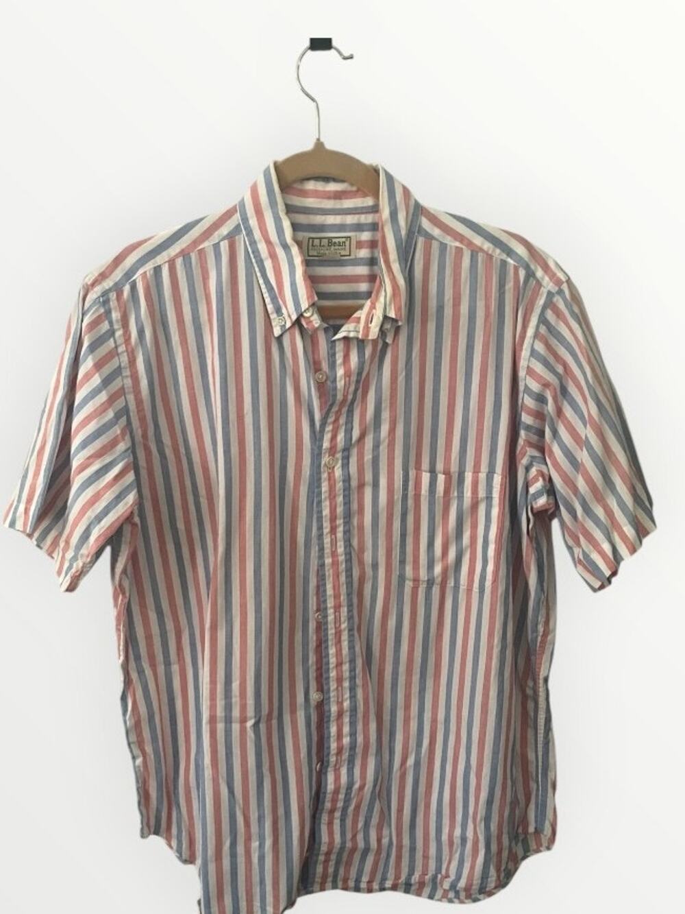 Vintage L.L. Bean Short Sleeved Men's Shirt Sz L EUC